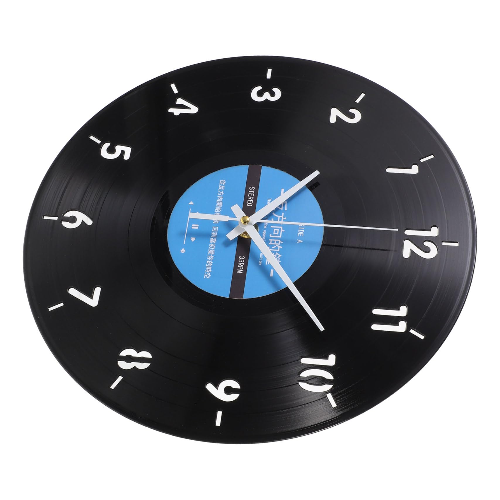 Horloge inversée silencieuse Galpada au design original de vinyle noir