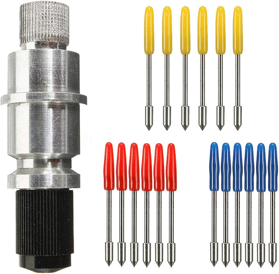 CB09 Graphtec Blade Holder Base with 18Pcs Cutting Blades (30/45/60 Degree) for Silhouette Cameo 1 2 3/Portrait/Curio/Graphtec 6000/CE 5000-60 Plotter