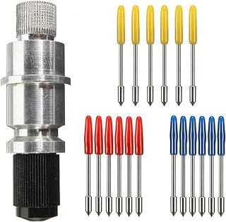CB09 Graphtec Blade Holder Base with 18Pcs Cutting Blades (30/45/60 Degree) for Silhouette Cameo 1 2 3/Portrait/Curio/Graphtec 6000/CE 5000-60 Plotter
