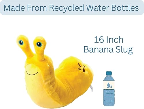 Miniatura 3 de The Petting Zoo Peluche de Banana Slug, regalos para niños, animales salvajes de la vida silvestre, juguete de peluche de babosa, 16 pulgadas