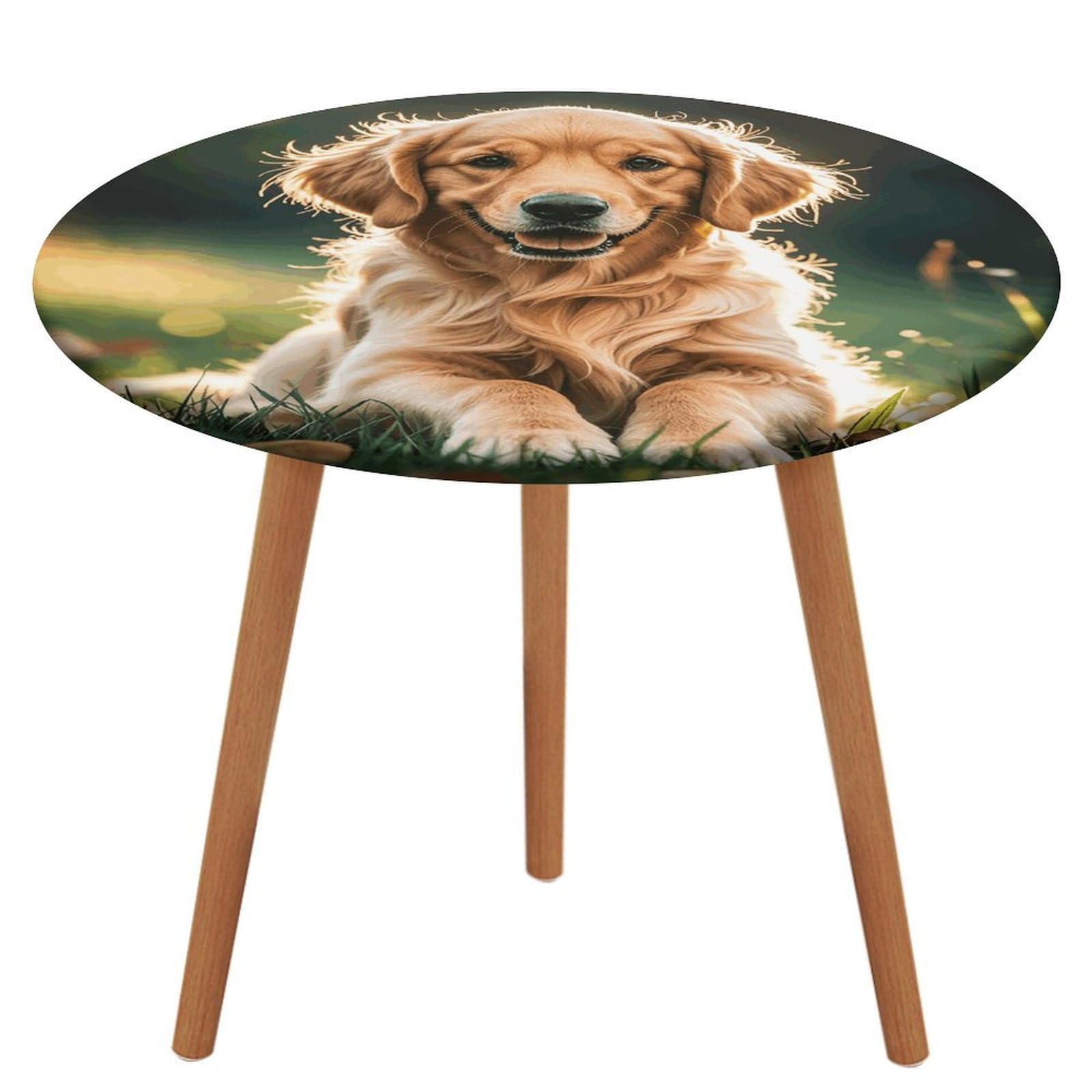 Nappe ronde facile à nettoyer élastique Golden Retrievers 129,9cm