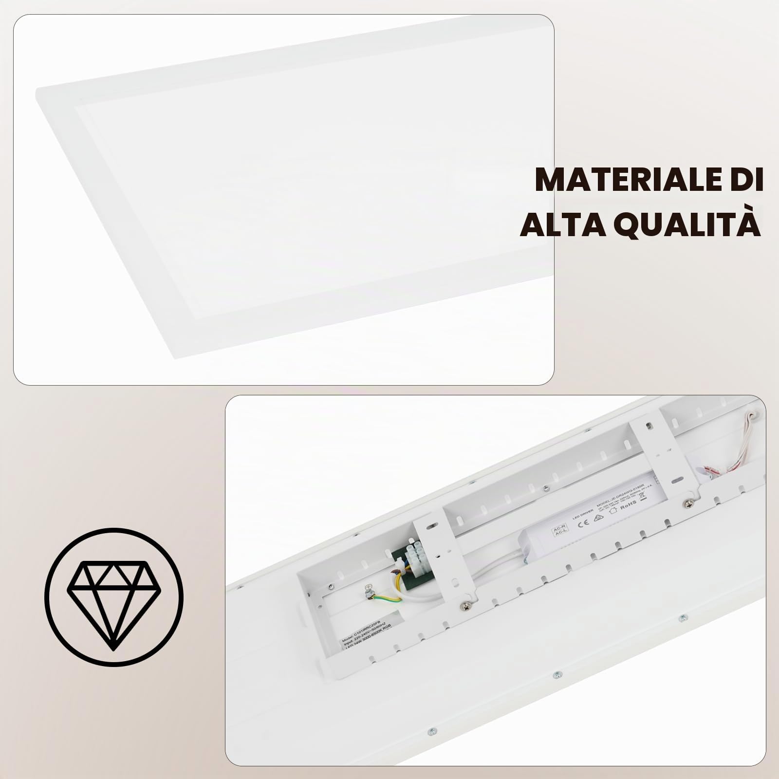 CBJKTX LED Panel 120x30 Dimmerabile - Pannello a Soffitto Lungo Plafoniera | Piatta RGB Cambio Colore Ufficio con Telecomando Lampada da Ufficio 36W Plafoniera per Sala da Pranzo Stanza dei Giochi