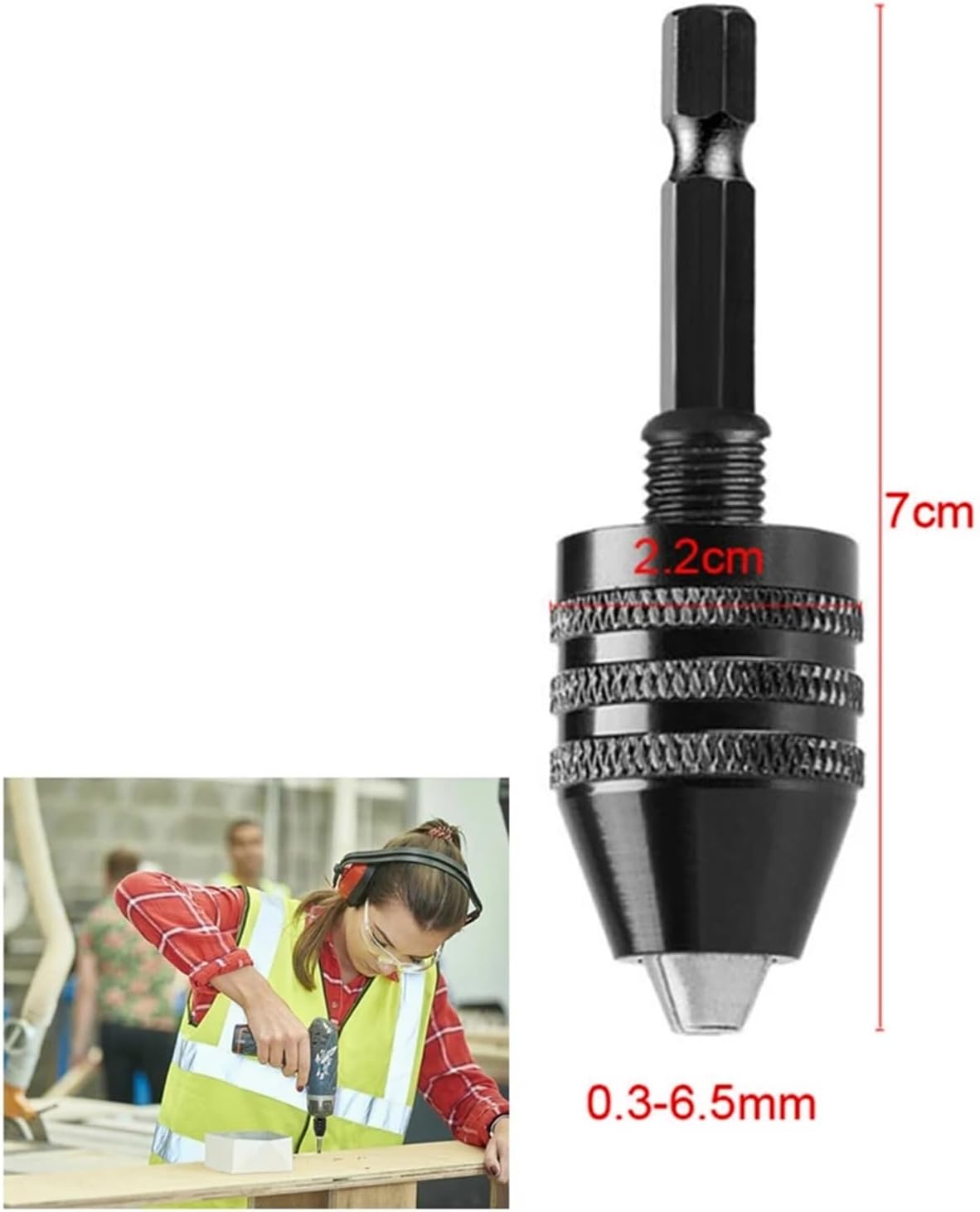 Drill Chuck Keyless Screwdriver Impact Driver Adaptor Electric Micro Motor Clamp Mini Chuck Fixture Hex Shank Drill Bits Adapter(0.3-3.4 3mm)