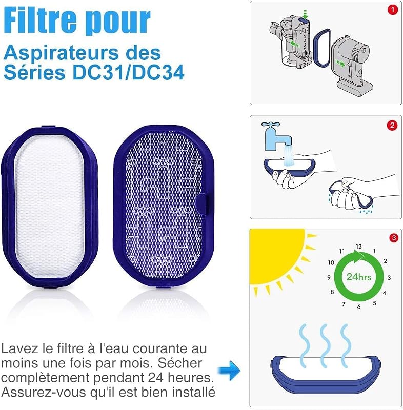 Acumulator de schimb Bonadget 5000 mAh tip B pentru aspirator Dyson DC31, DC34, DC35, DC45, DC56, DC57, cu filtru inclus