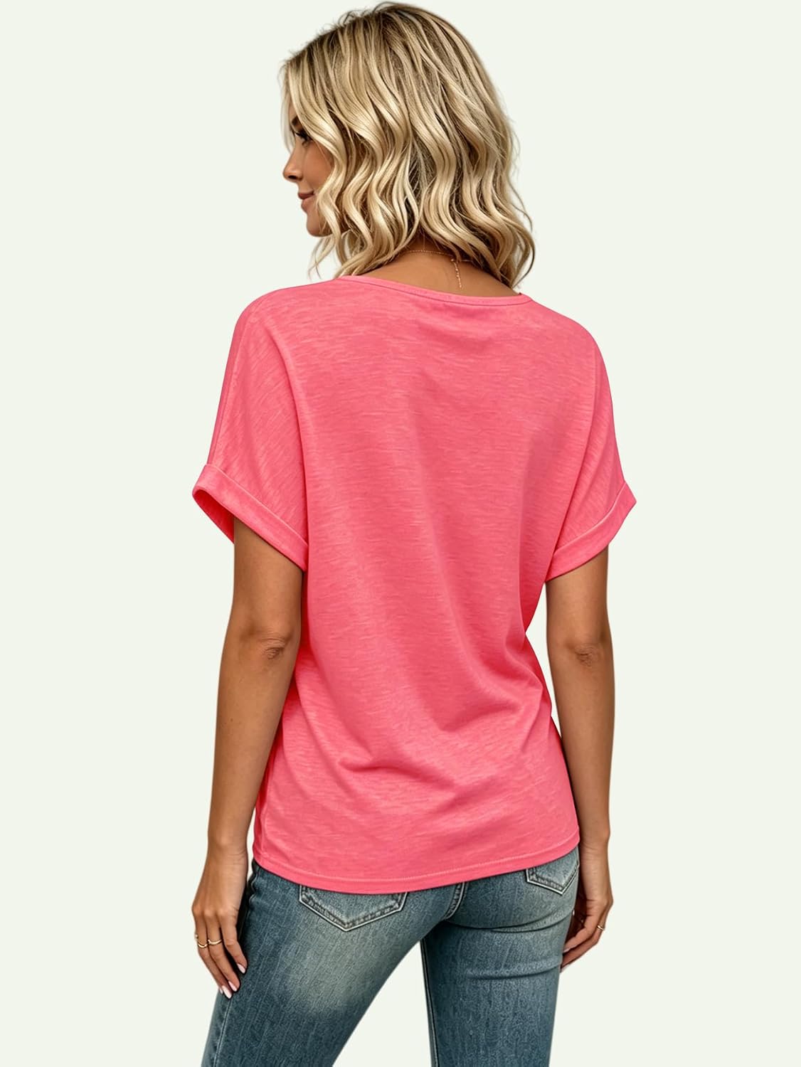 T Shirts Short Sleeve V Neck Tees Womens Tops Beach Vacation Fashion Clothes 2026 Casual Summer Spring Fall Outfits