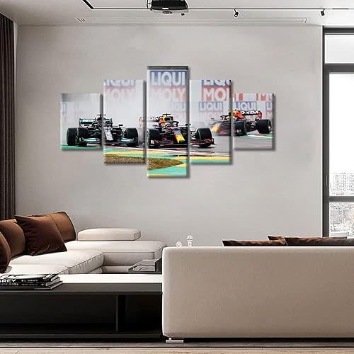 TUMOVO Arte de pared para sala de estar, F1, decoración moderna del hogar, lienzo de fórmula 1, póster de carreras de automóviles, decoración de