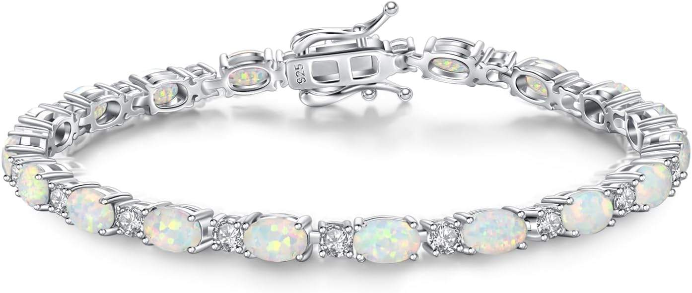 Sterling Silver Birthstone Tennis Bracelets Fine Jewelry for Women