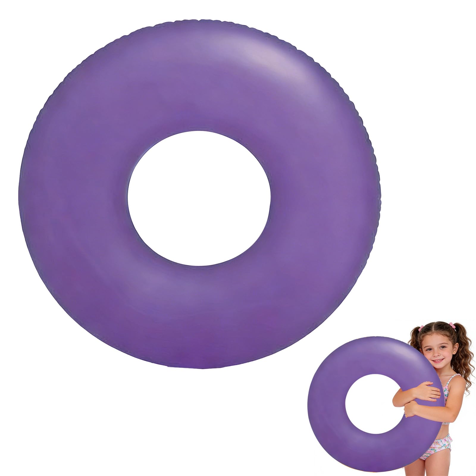 Purple Swimming Ring Inflatable Rubber Rings for Kids 4-9 Years,70cm Inflatable Pool Ring Floaties Swim Rings Water Float Inflatables Pool Float for Children Boys Girls Beach Summer Water Party Sport