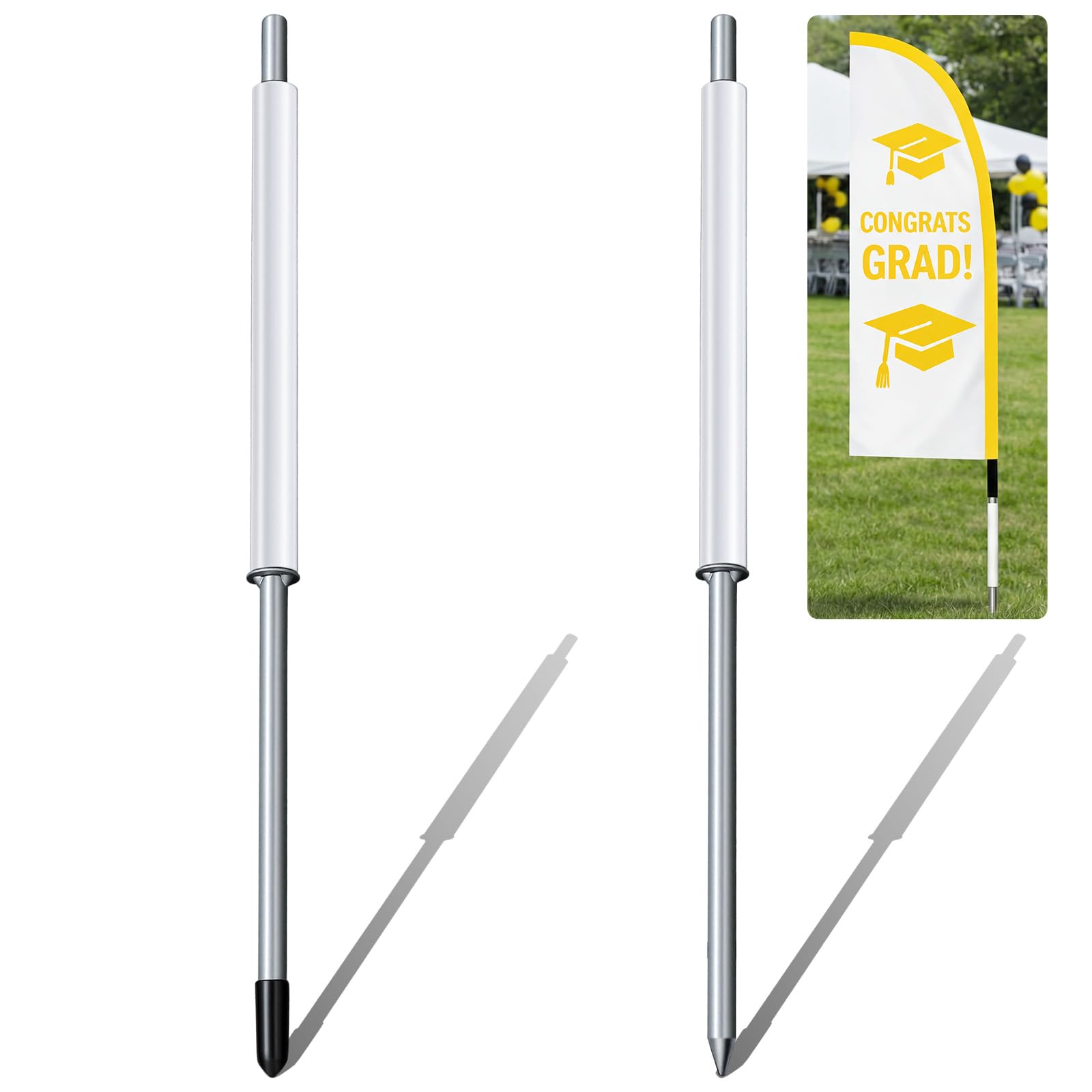 Support de drapeau rotatif extérieur anti-enroulement pour piquet de jardin 57,7 cm