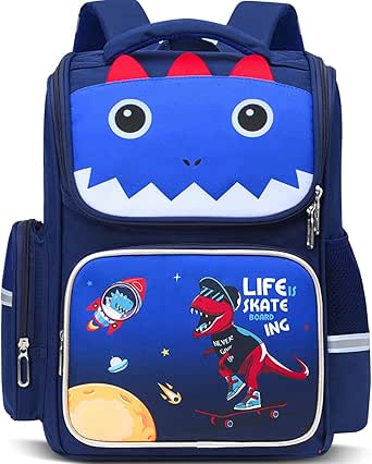 CHIFIGNO Mochila Personalizada Con Nombre Logo Lindo Dinosaurio Niños Mochilas Preescolares Azul, Lindo Dinosaurio Azul, Viajar
