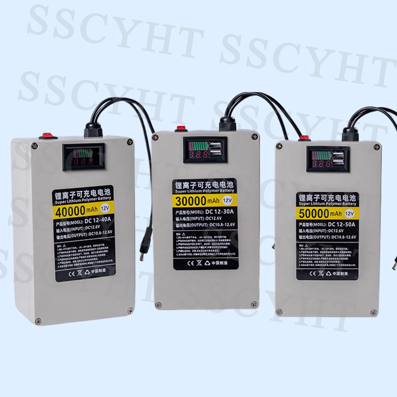 Tragbarer Lithium-Akku 12V 10,4Ah 12Ah 20Ah 30Ah 40Ah 50Ah LiPo-Akku mit BMS für 12-Volt-Motoren, Ersatzteilset