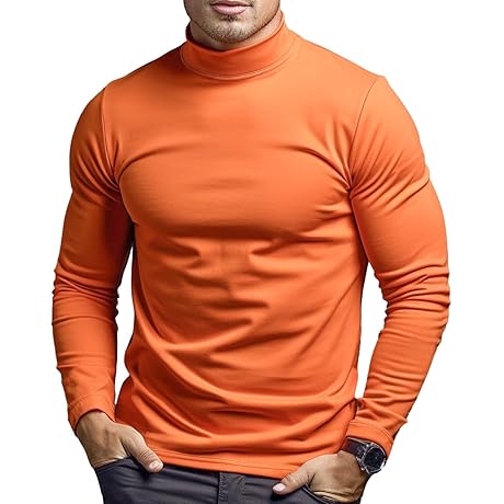 Men's Mock Neck & Long Sleeve Turtleneck Shirt Slim fit