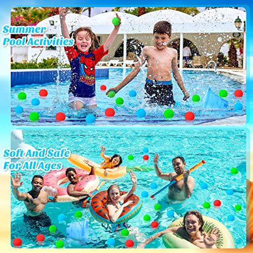 42 Pcs Water Balls Instant Water Fight Kit Ball Bomb Outdoor Games With Castle Water Balls For Pool, Summer Holiday Party (Green, Red, Blue) #TOP6