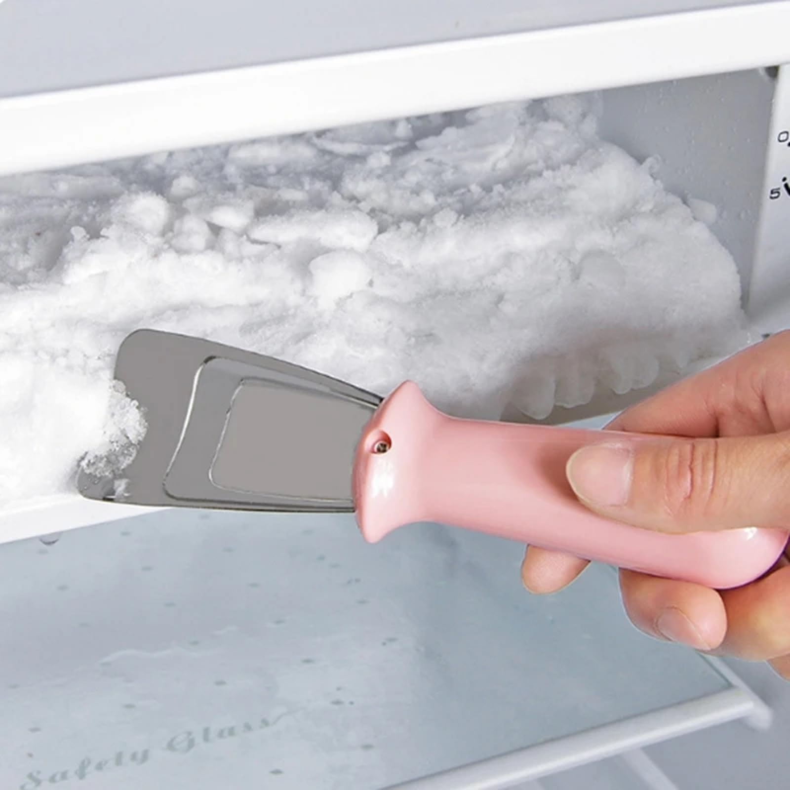 Refrigerator Ice Shovel, Icebox Ice Scraper Snow Remover Cleaning Freezer Frost Shovel Ice Remover Scoop Freezer Stainless Steel Deice Shovel Refrigerator Deicer Defrosting Shovel for Refrigerator