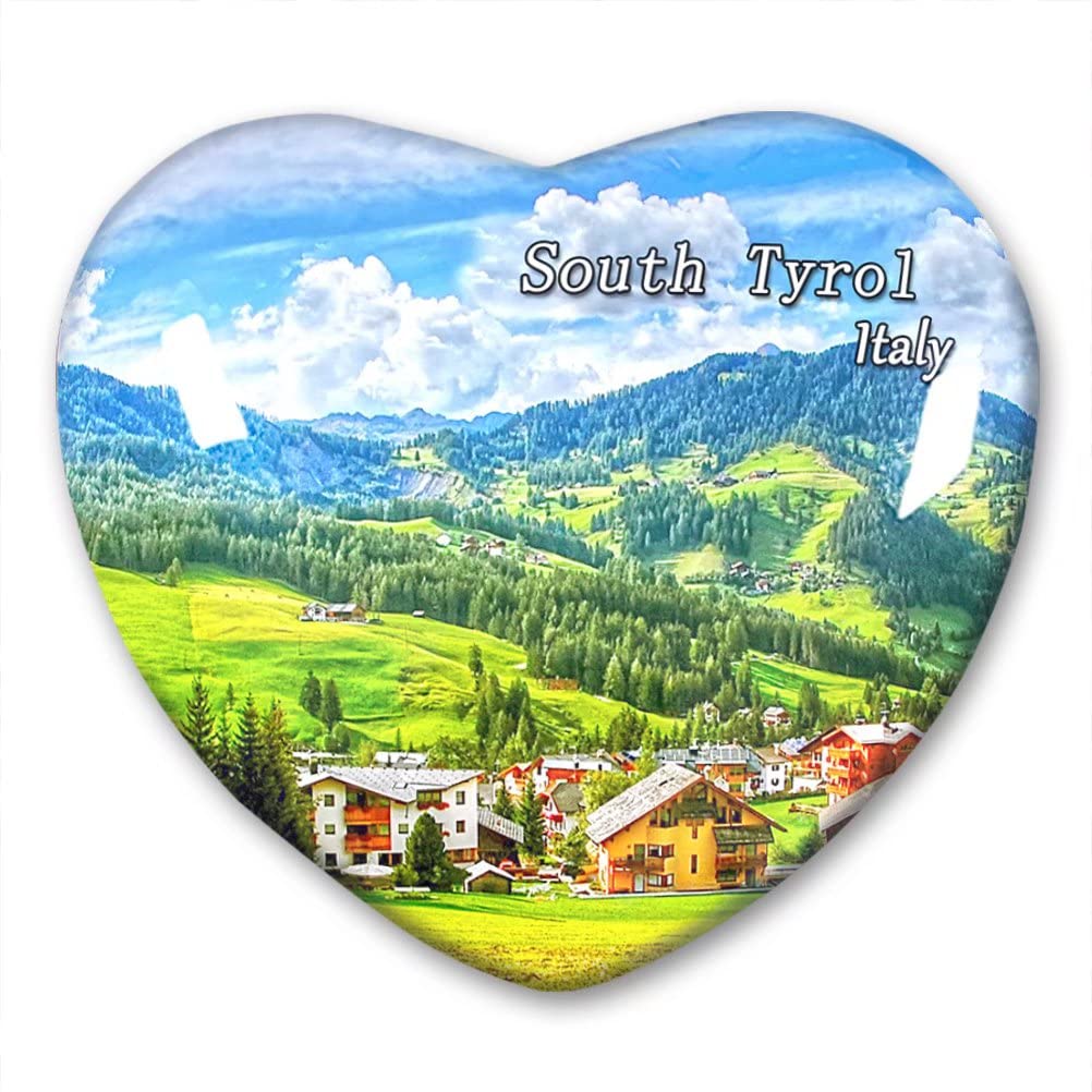 Nd Italy-Ax2692 Italy South Tyrol Fridge Magnet Refrigerator Stickers Collection Decorative Magnet Travel Souvenir Heart-Shaped Crystal Glass