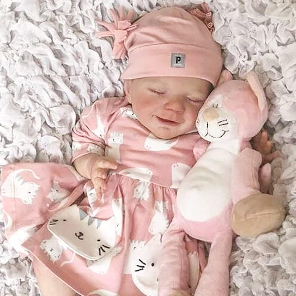 22inch Reborn Baby Dolls ​Soft Silicone Vinyl Baby Doll Handmade ​Doll with Real Clothes Magnetic Mouth Baby Dolls, Best Gifts for Boys and Girls Beginner Mothers (Boy)