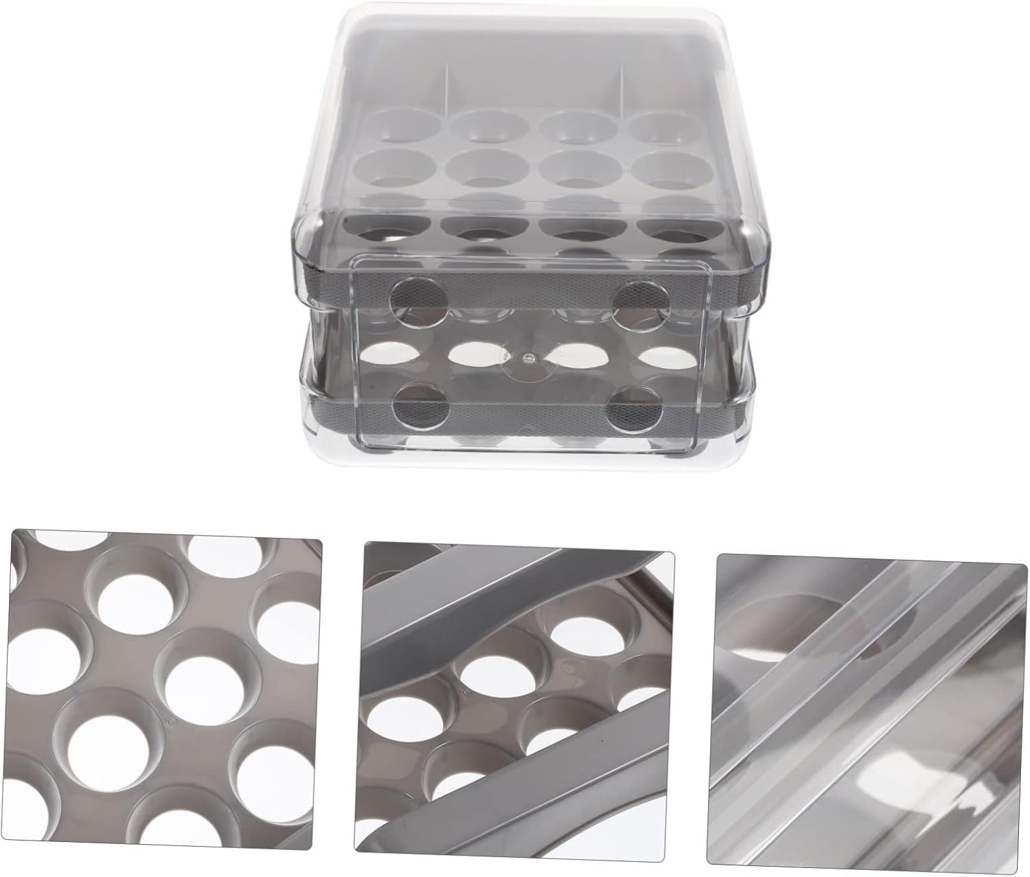 ARTIBETTER 32grids Egg Carton Holder Bulk Stackable Reusable Egg Organizer Multi-function Box