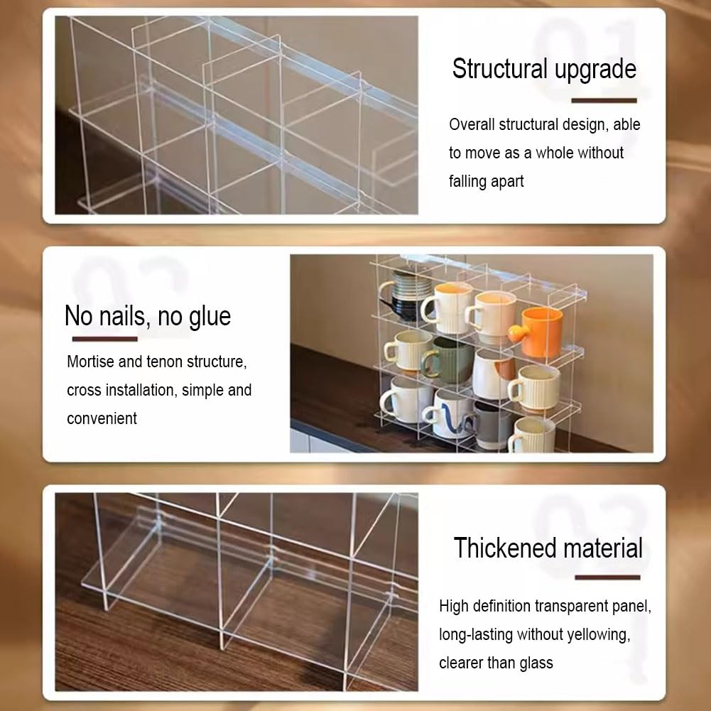 Generisch Uchwyt na kapsułki z przezroczystego akrylu z pokrywką – pyłoszczelny organizer do przechowywania akcesoriów do baru kawowego, 386 x 100 x 540 mm – stylowy uchwyt na kapsułki Nespresso