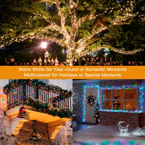 Ollny Christmas Lights Outdoor String Lights 210Ft/640 Led Super Long Multicolor 11 Modes&Timer Remote Waterproof Plug In Fairy Light For Xmas Tree Patio Holiday Indoor Decorations Warm White #TOP3