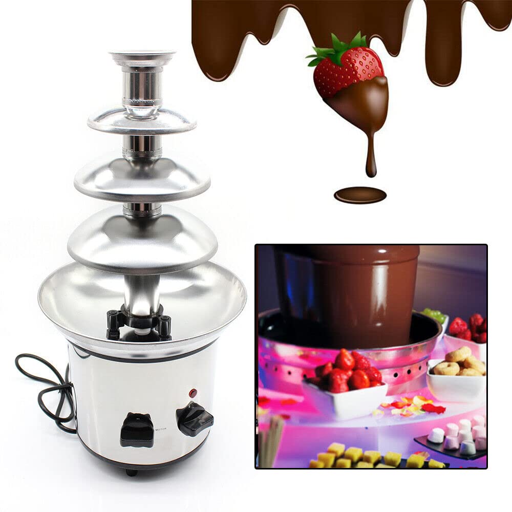 Acciaio inossidabile cioccolato fontana macchina famiglia cascata macchina torre di fusione bambini fai da te 4 piani