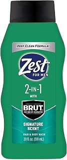 Zest Mens 2-in-1 Body Wash - Body Wash for Men - Cleanses Hair and Body - Refreshing Scent - Hydrating Body Soap - Ideal for All Skin Types - 20 oz