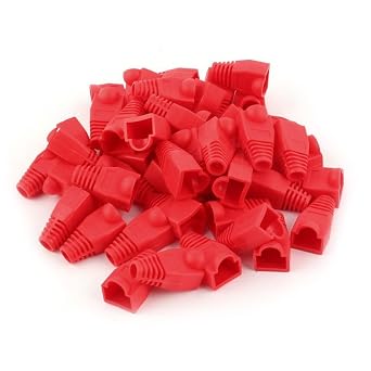 Soft Plastic Ethernet RJ45 Cable Connector Boots Cover Strain Relief Boots CAT5 CAT5E CAT6 CAT6E 100PCS by Copapa Red