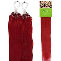 Vista 11 de Extensiones de cabello humano Remy, cuentas de micro anillo, punta de bucle, 100S AAAAAA (16 pulgadas, 0.01 oz/s, 10 marrón ceniza)