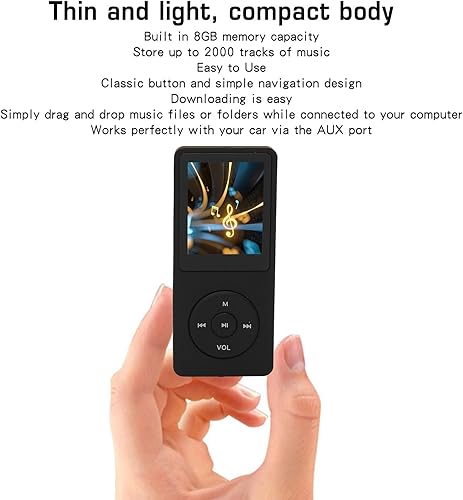 Miniatura 7 de Joyzan Reproductor de MP3, música portátil MP4 construido 8 GB con auriculares, altavoz, reproducción de video, radio FM, grabadora de voz, lector