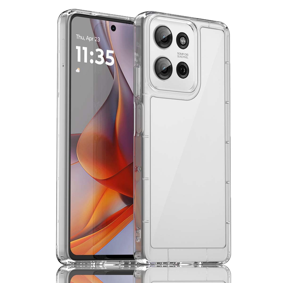 GOKEN Cover per Motorola Moto G75 - Custodia Antiurto in Morbido Silicone, Design Gradiente, Semitrasparente -Rosa Viola