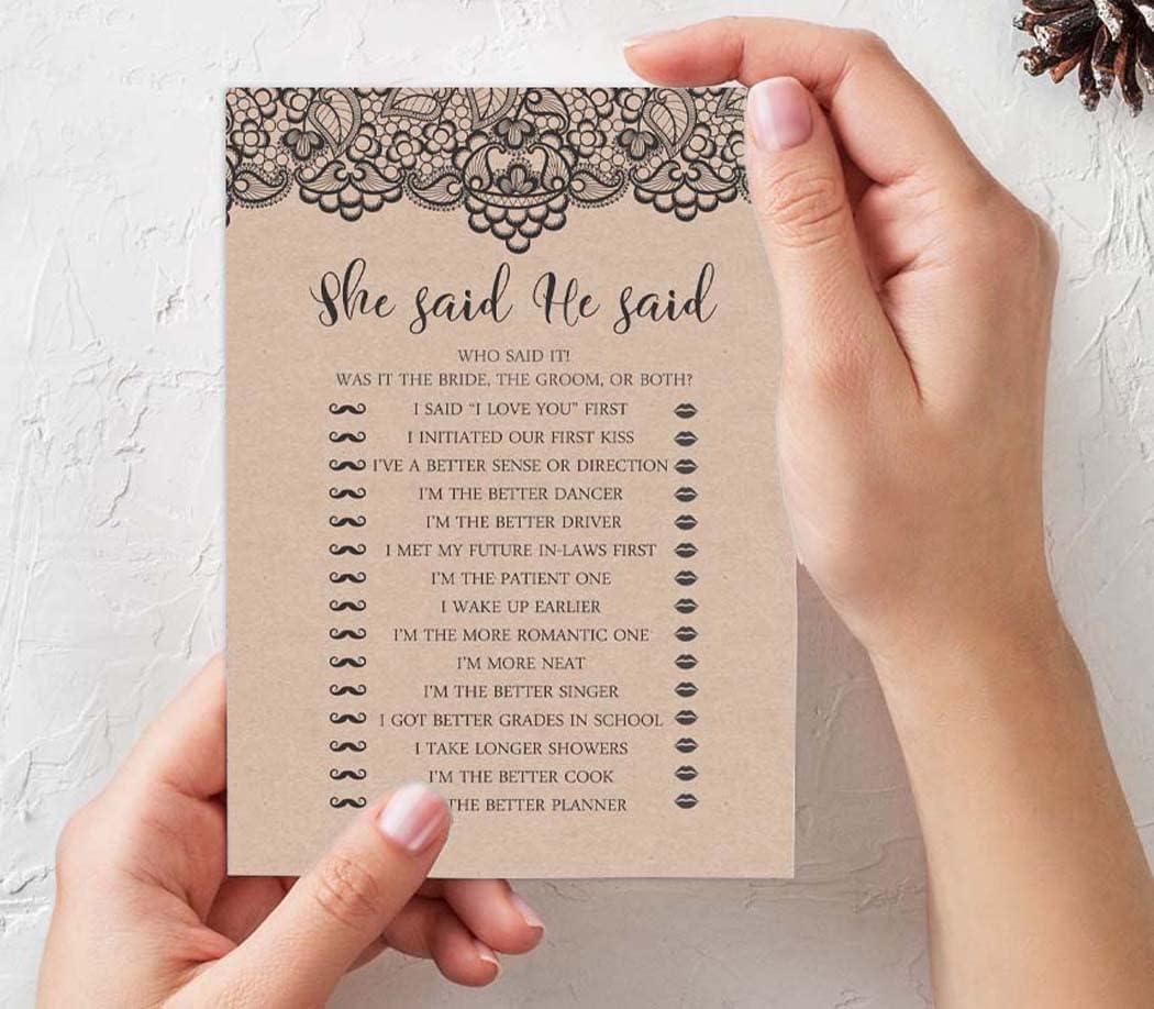 Victorian Black Lace Kraft Theme Bachelorette Party Games Set Bundle of 5 (Activities for 50 Guests) Fun Bridal Shower Games Set