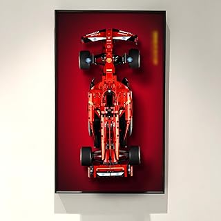 WETCEAOM Cadre Compatible avec Technic Ferrari SF-24 F1 Voiture 42207, Wall Display Frame for Adult Collectibles - Idéal pour Une décoration sur Le thème de la F1, à la Maison ou au Bureau.