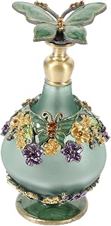 VALICLUD Botella Vacía Delicada Para Aceites Esenciales 23ml De Vidrio Resistente Color Verde Diseño Vintage Para Aromaterapia y Uso Diario Viajes y Hogar
