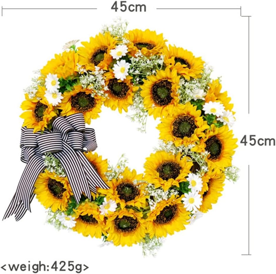 Autumn Coloured Sunflower Wreath Rustic Wedding Decoration Patio Door Decoration Simulation Wreath