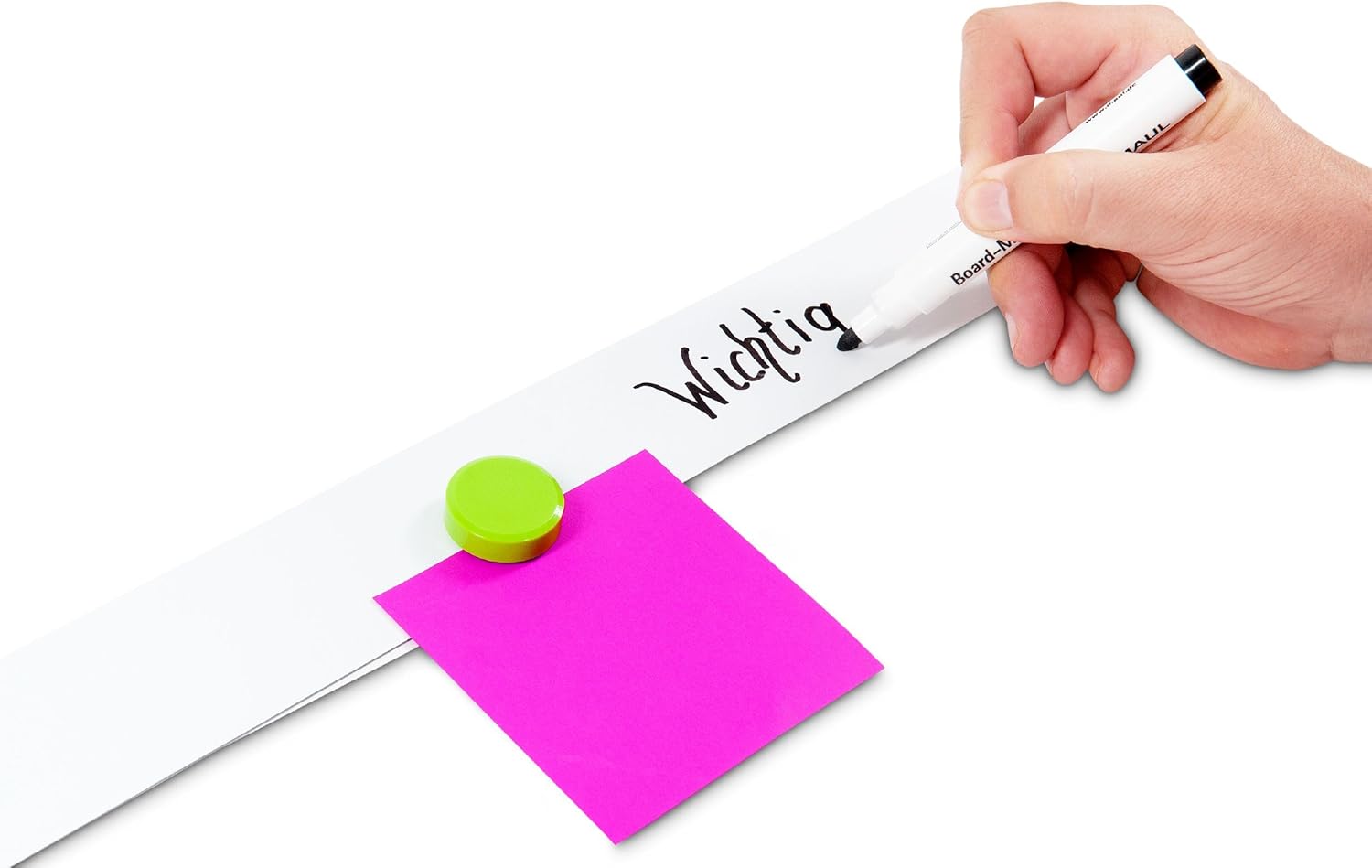 Ferro Strip MAULstandard, Magnetic, self-Adhesive, Scratch-Resistant, 50 x 5 cm, White
