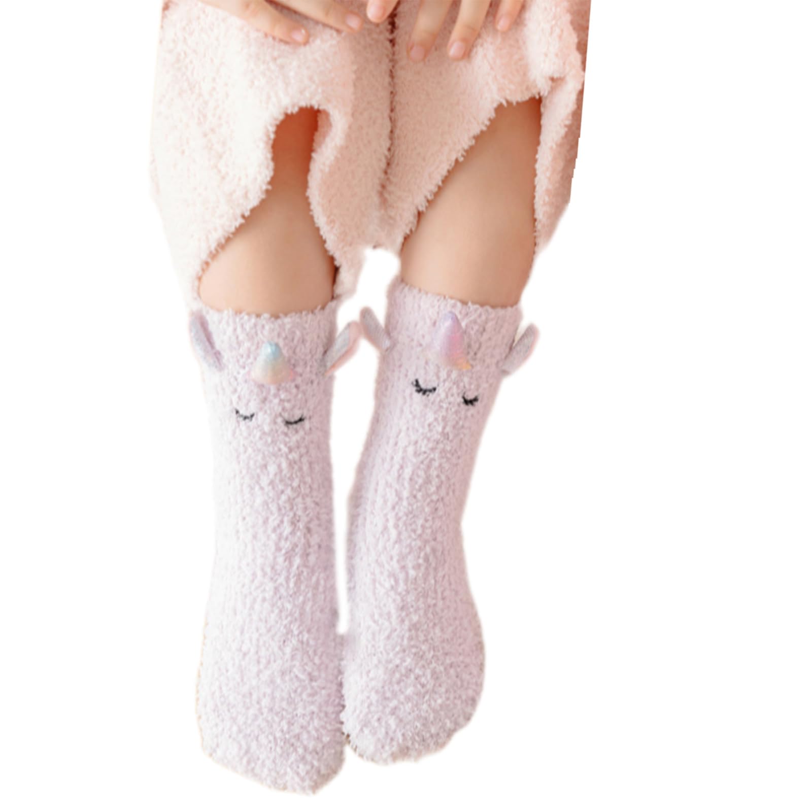 CAZSTYK Ankle Socks For Toddler Children Socks Soft Breathable Fleece Kid Unicorns Pattern Warm Thick Plush Unicorns For Girls