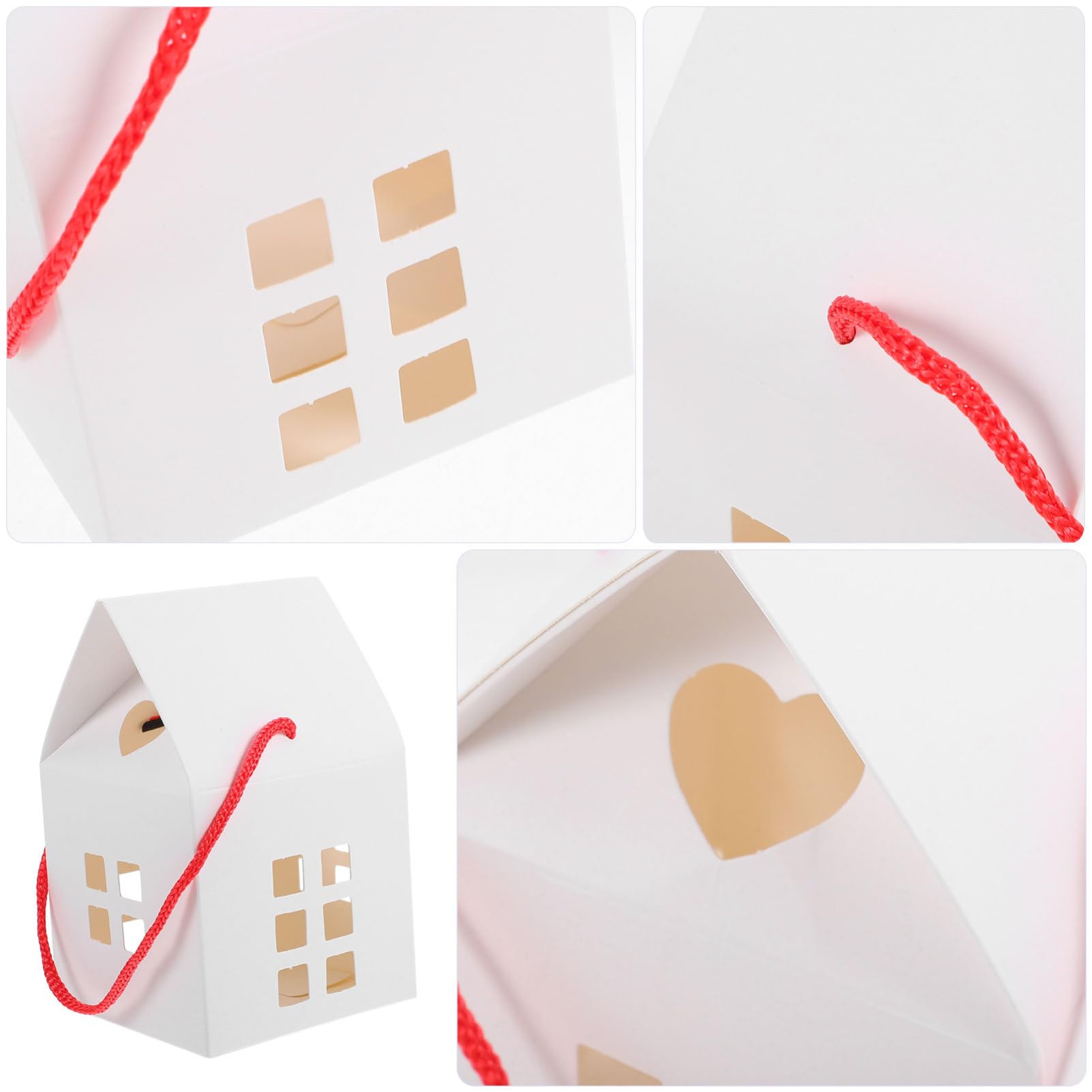Hausförmige Gastgeschenkboxen 50 Stück aus Papier Weiß für Hochzeit | Kleine Schachteln für Süßigkeiten, Verpackung für Feier und Fest, Geeignet zum Aufbewahren Kleiner Dinge