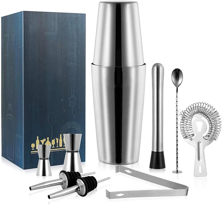 9-piece Set of Two-Stage Boston Cocktail Shaker Entry-Level Bar Tools