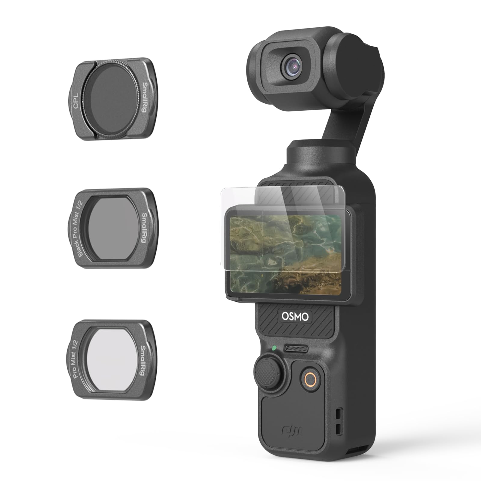 SMALLRIG Magnetic Filters Set for DJI Osmo Pocket 4/3, Black Mist, White Mist, CPL Multi-coating Filter and Screen Protector - 4775