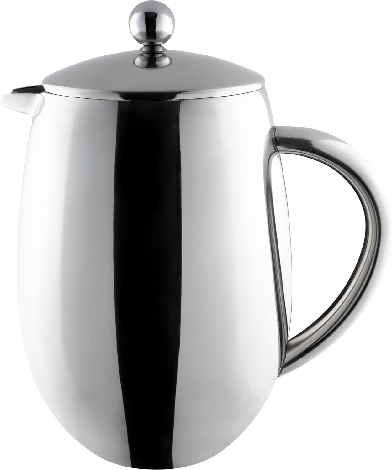 Café Ole 12 Cup Double Walled Bellied Cafetiere French Press Coffee Maker, Mirror, 1.5 Litre, BFD-12
