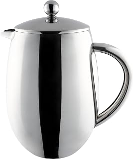 Café Olé BFD Coffee Maker, 18/10 Stainless Steel with Double Wall and Mesh Filter, Mirror Gloss Surface, 350 ml (3 Espresso Cups or 1 Mug)