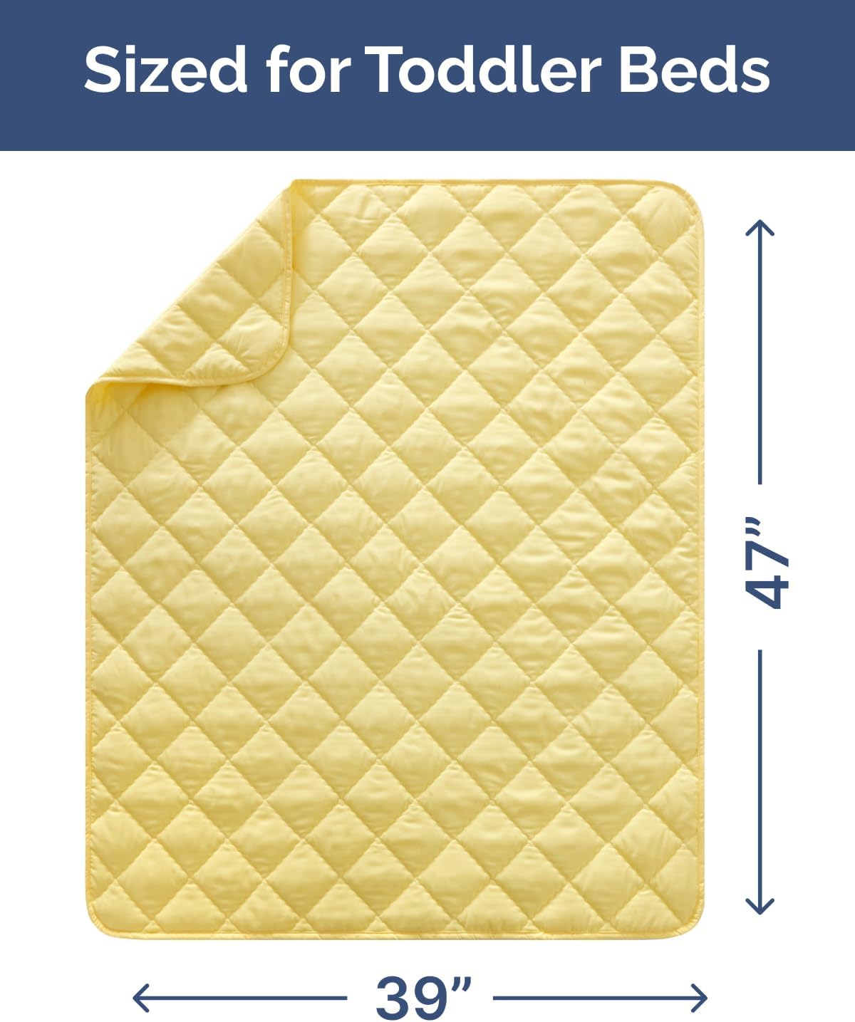 Toddler Comforter - Down Alternative Toddler Microfiber Comforter - Lightweight & Warm Baby Quilt Blanket - Soft & Breathable - Kids Duvet Insert for Crib, Stroller - Machine Washable - 39x47 (Yellow)