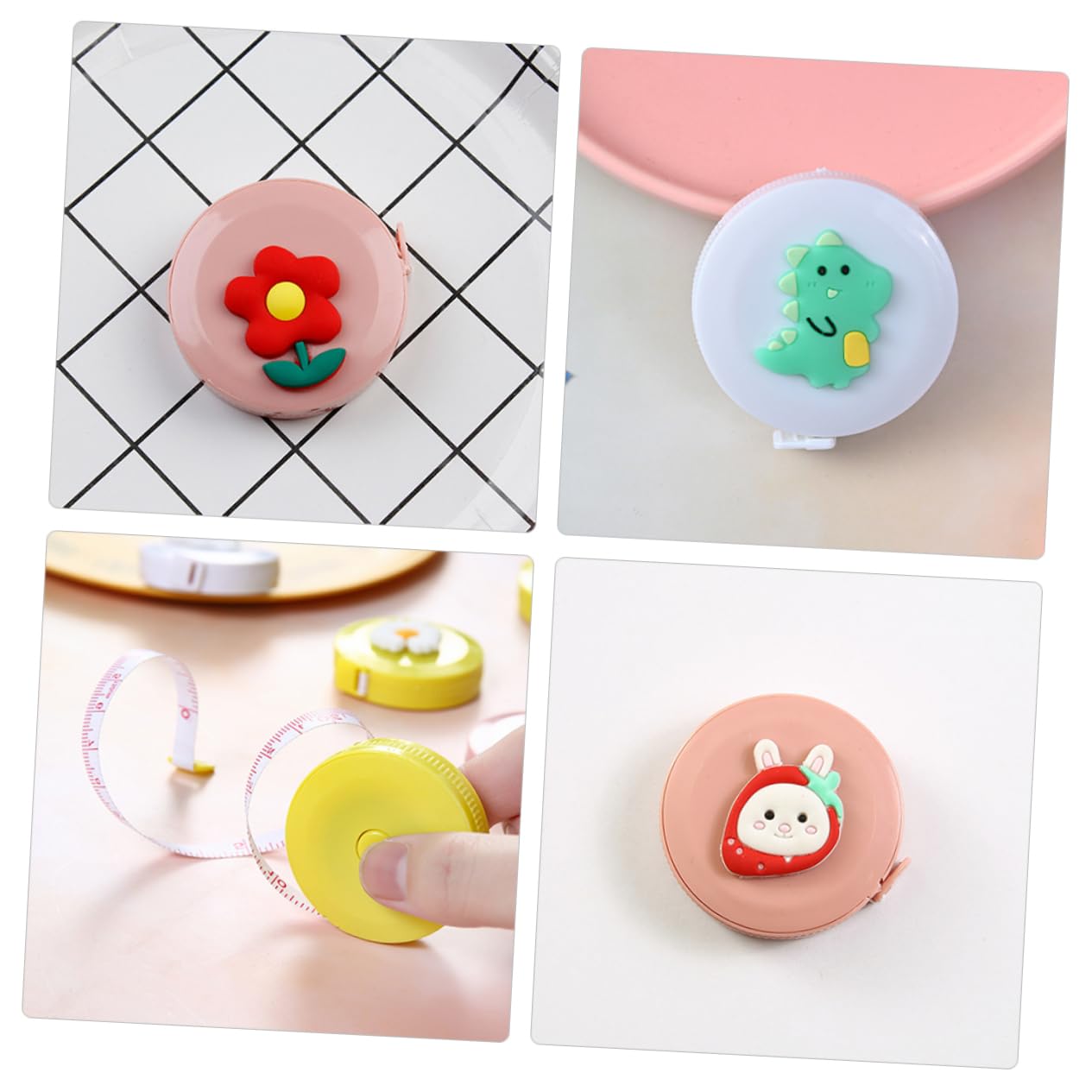 Operitacx 40piezas Mini Cinta Métrica Retráctil De Cartoon Para Manualidades Cinta Medidora De Diseño Adorable y Herramienta Práctica Para Estudiantes y Proyectos De Costura