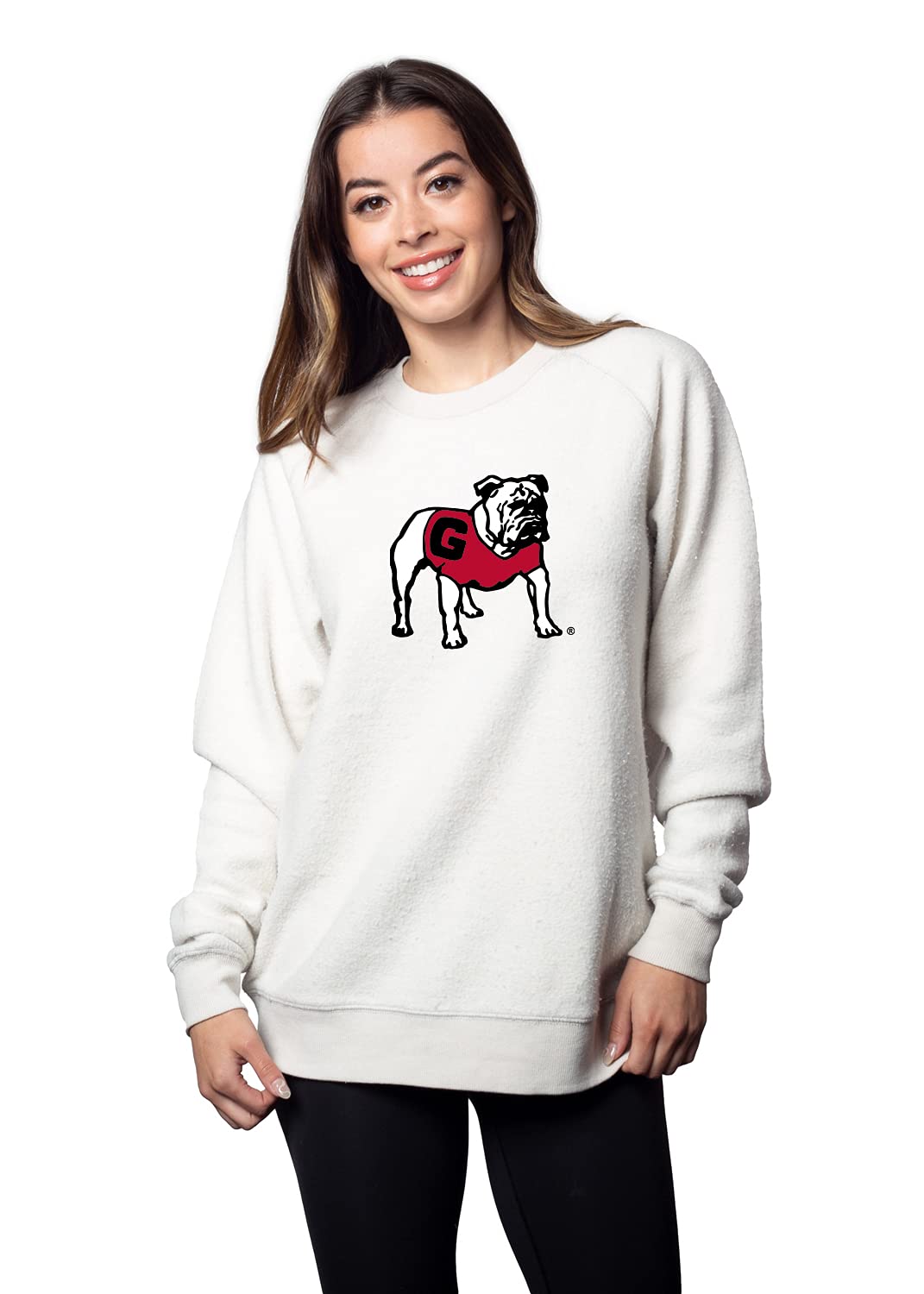 Chicka-d Women's Standard Home Base Crew, White, Large