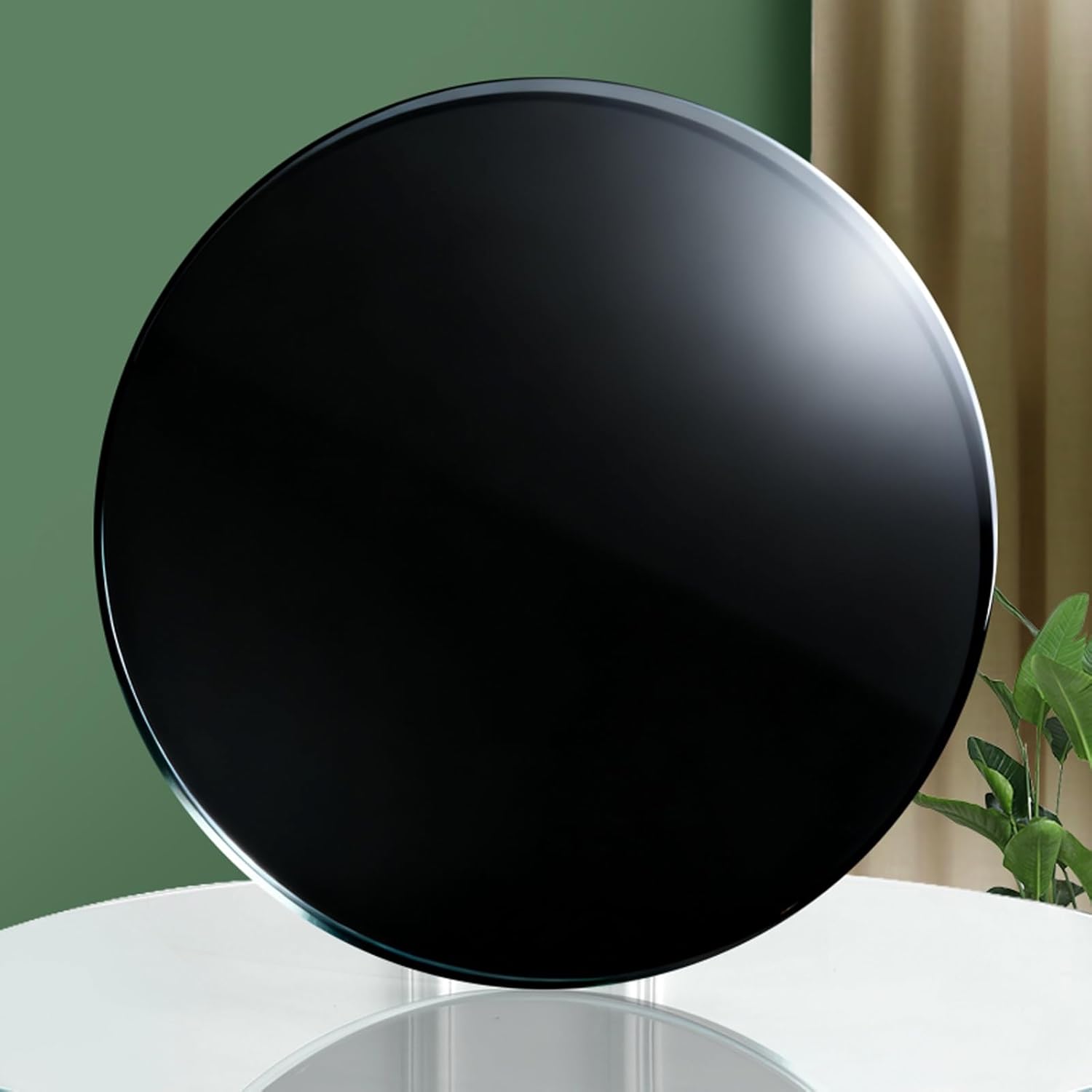 Round Glass Table Top - Tempered, Thick Glass Surface, Beveled Polished Edge, for Furniture Protection Patio Dining Coffee End Tables. 42CM,50CM,80CM(42CM(16.5IN))