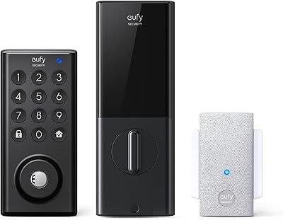 eufy Security Smart Lock with Wi-Fi Bridge, Keyless Entry Door Lock with Wi-Fi, App Control, Bluetooth Electronic Deadbolt, BHMA Certified, IPX3 Weatherproof Protection, Electronic Keypad