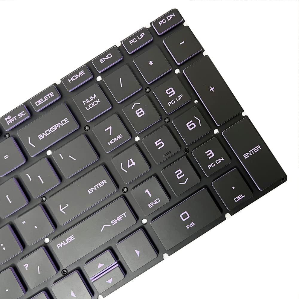 GinTai Laptops US Keyboard Backlit Purple Replacement for HP Pavilion Gaming 15-DK 15-EC 15-CX NSK-XN2BC PK1328B1B0900101