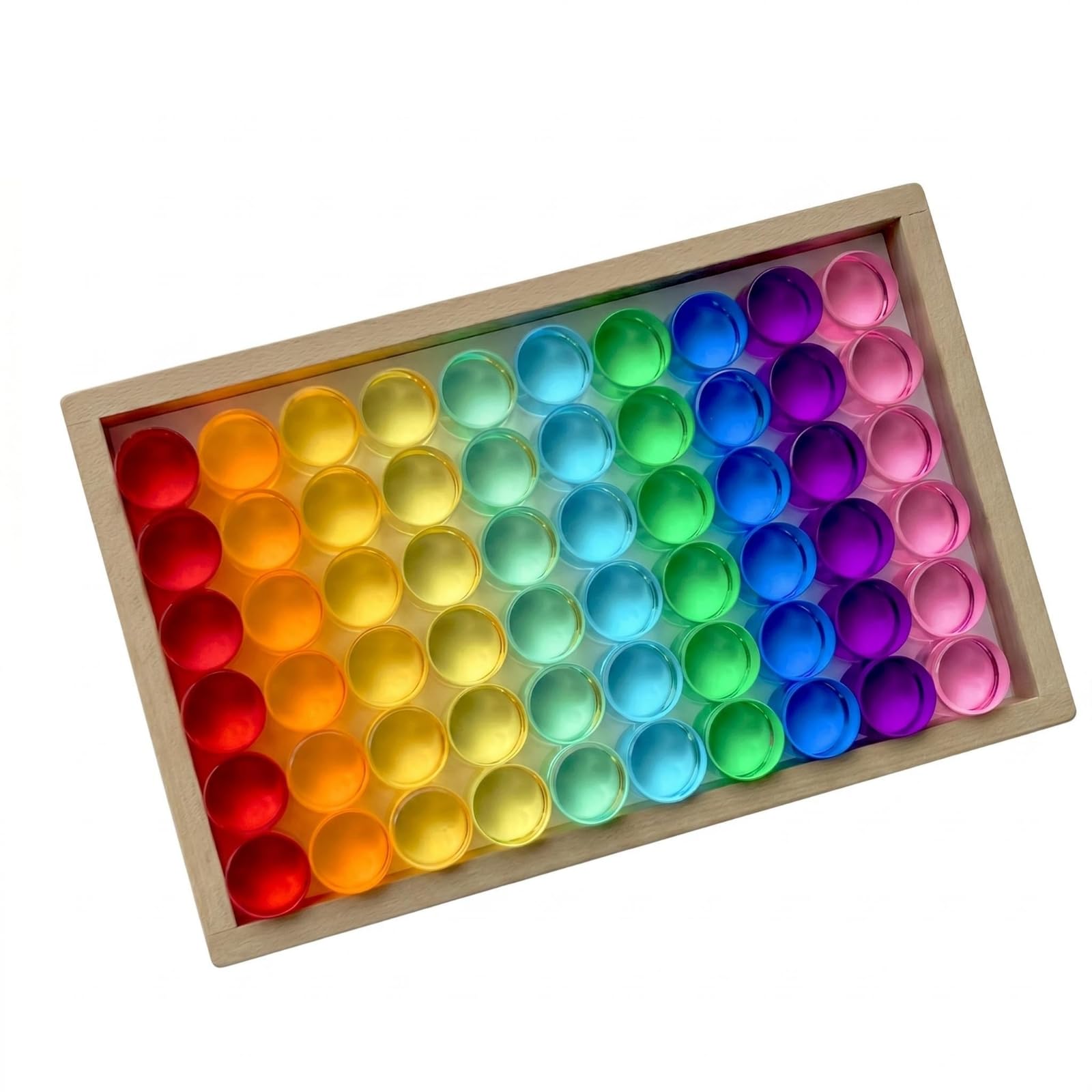 Kinder Bauklötze Holz Acryl Scheiben Zylinder Steine Stapelspiel Set Musterbau Lernspielzeug Aufbewahrungsbox für Kita Klassenzimmer Spielzimmer