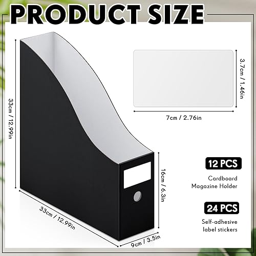 Miniatura 2 de Thenshop 12 piezas de cartón para revistas, organizador de almacenamiento de papel de 12 x 12 pulgadas, caja de archivos de documentos para