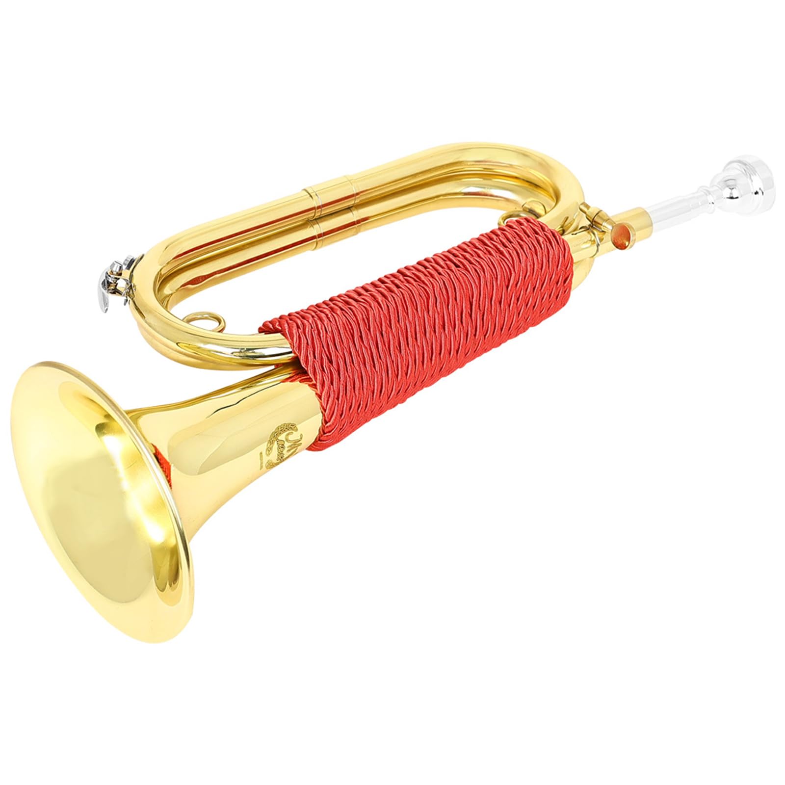 Trompeta de metal para caballería militar, portátil, trompeta de caballería, instrumento de latón para orquestas militares, bandas escolares, campamentos, instrumentos musicales
