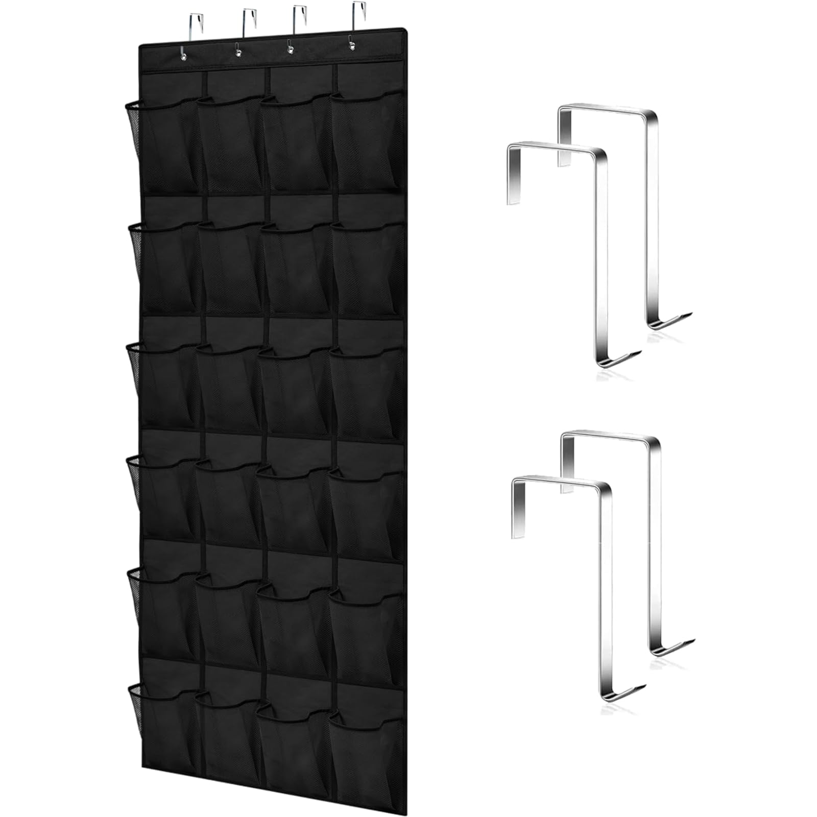 Above Door Organizer for Shoes Hanging Shoe Rack with 2 Hooks, Shoe Storage Hanging, Space Saving